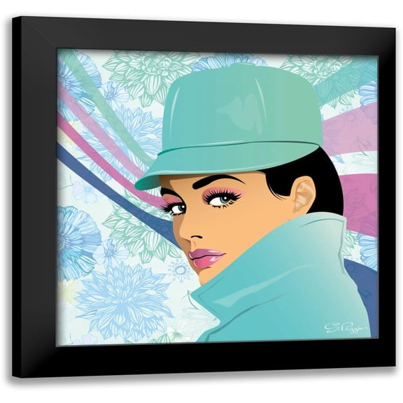 PI Studio 12x12 Black Modern Framed Museum Art Print Titled - Hello II