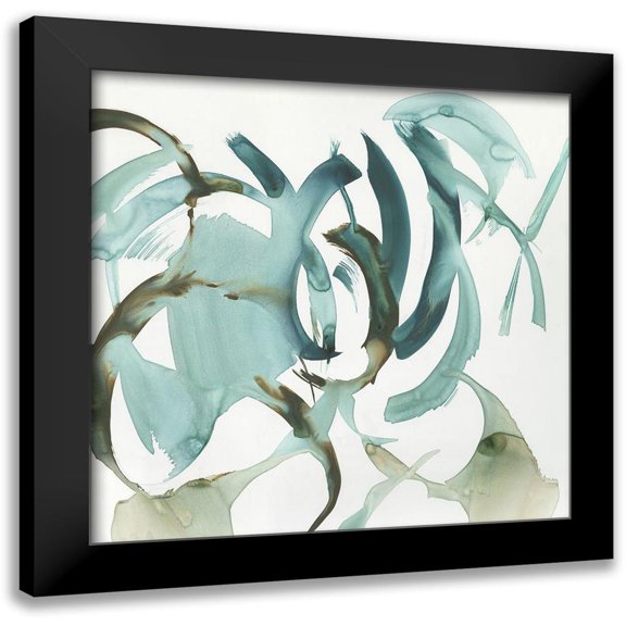 PI Studio 12x12 Black Modern Framed Museum Art Print Titled - Hypnotic Curves II