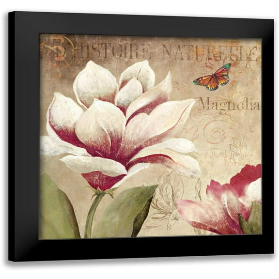 PI Studio 12x12 Black Modern Framed Museum Art Print Titled - Magnolia