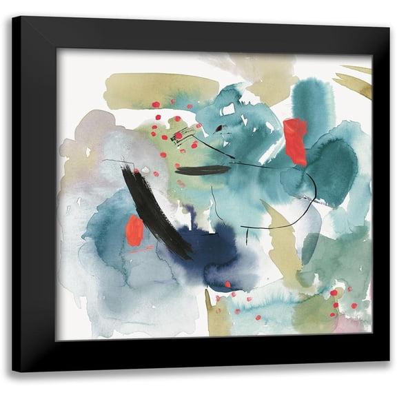 PI Studio 12x12 Black Modern Framed Museum Art Print Titled - Multi Abstract