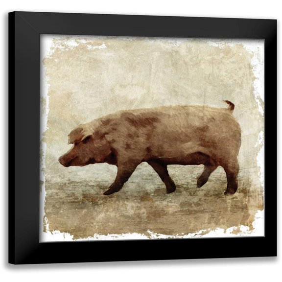 PI Studio 12x12 Black Modern Framed Museum Art Print Titled - Pig white border