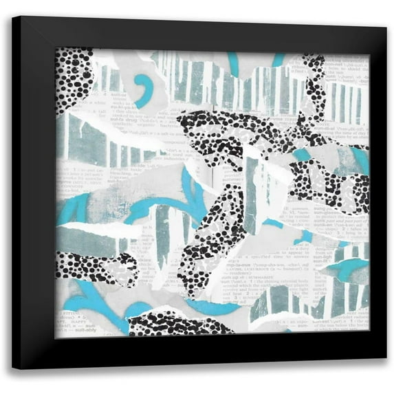 PI Studio 12x12 Black Modern Framed Museum Art Print Titled - Ripped Collage