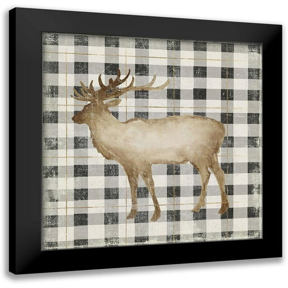 PI Studio 12x12 Black Modern Framed Museum Art Print Titled - Santas Deer I