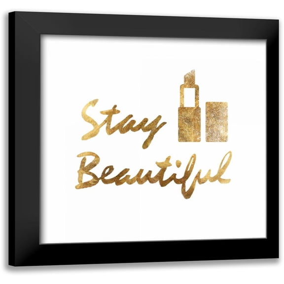 PI Studio 12x12 Black Modern Framed Museum Art Print Titled - Stay Beautiful with Lipstick