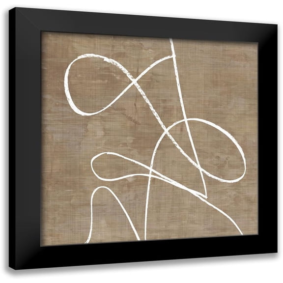 PI Studio 12x12 Black Modern Framed Museum Art Print Titled - Swooping Lines