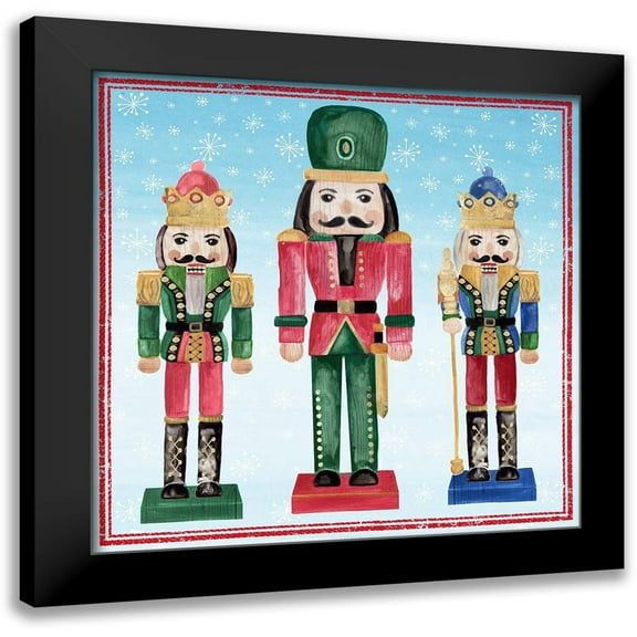 PI Studio 12x12 Black Modern Framed Museum Art Print Titled - Three Nutcrackers I