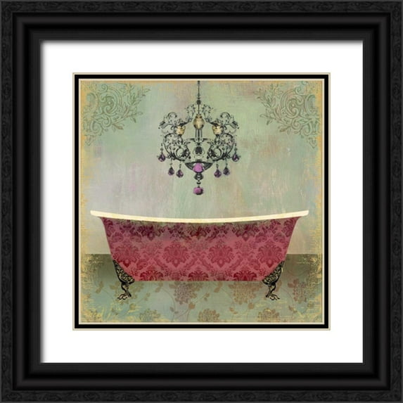 PI Studio 12x12 Black Ornate Wood Framed with Double Matting Museum Art Print Titled - Boudoir Bath II