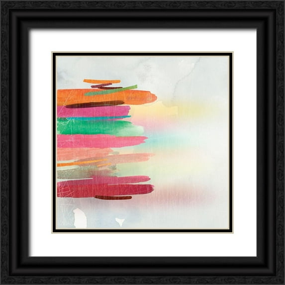 PI Studio 12x12 Black Ornate Wood Framed with Double Matting Museum Art Print Titled - Color in the Lines II
