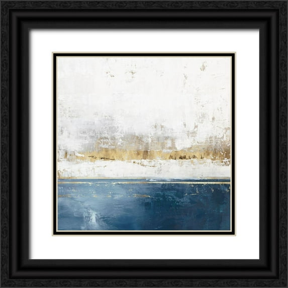 PI Studio 12x12 Black Ornate Wood Framed with Double Matting Museum Art Print Titled - Golden Horizon II
