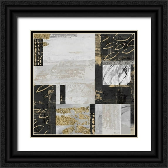 PI Studio 12x12 Black Ornate Wood Framed with Double Matting Museum Art Print Titled - Marble Blocks
