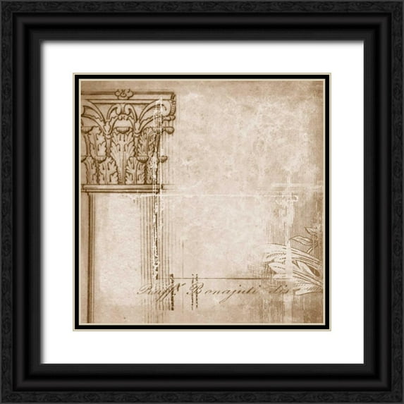 PI Studio 12x12 Black Ornate Wood Framed with Double Matting Museum Art Print Titled - Romanesque I