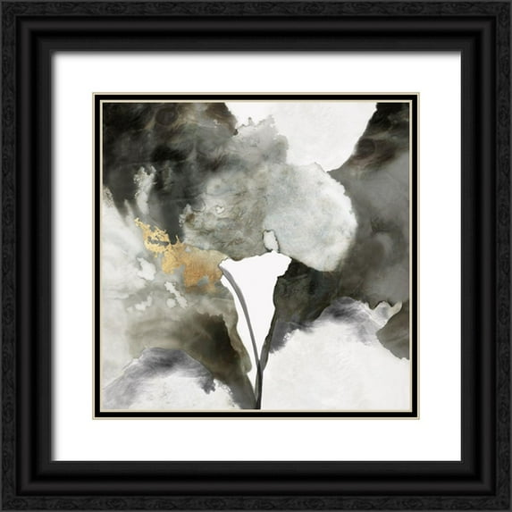 PI Studio 12x12 Black Ornate Wood Framed with Double Matting Museum Art Print Titled - Watercolour Botanical