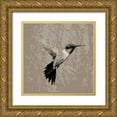 thumbnail image 1 of PI Studio 12x12 Gold Ornate Wood Framed with Double Matting Museum Art Print Titled - Feathered I, 1 of 4