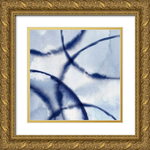 PI Studio 12x12 Gold Ornate Wood Framed with Double Matting Museum Art Print Titled - Indigo Net III