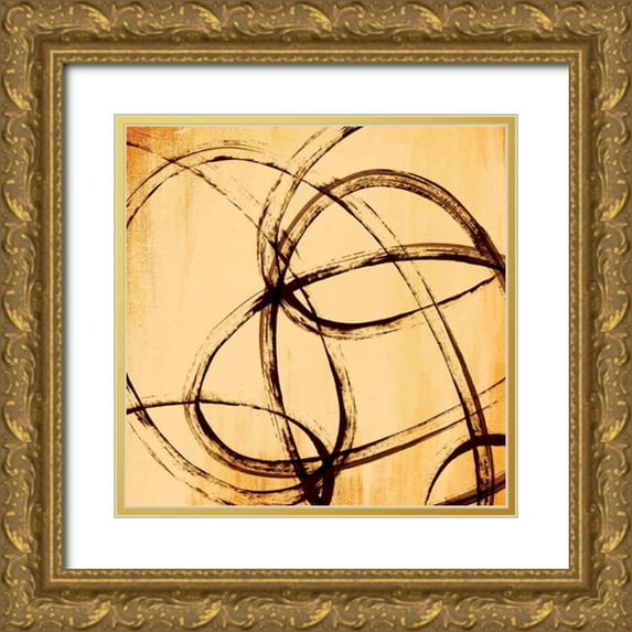 PI Studio 12x12 Gold Ornate Wood Framed with Double Matting Museum Art Print Titled - Loopy III
