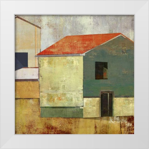 PI Studio 12x12 White Modern Wood Framed Museum Art Print Titled - Abstract Construction II