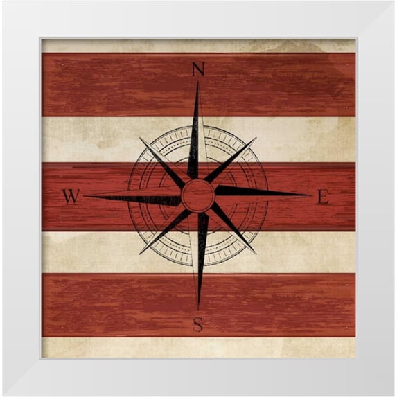 PI Studio 12x12 White Modern Wood Framed Museum Art Print Titled - Compass