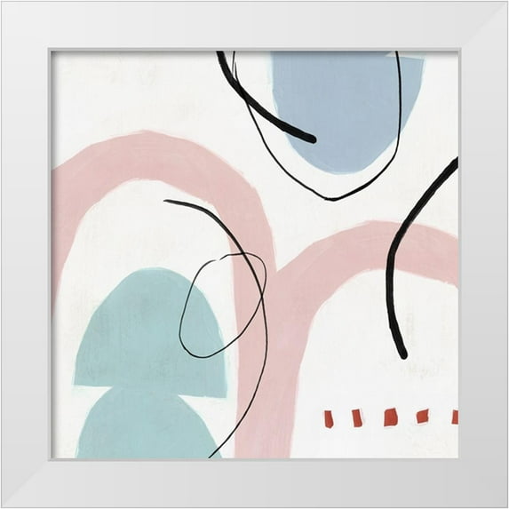 PI Studio 12x12 White Modern Wood Framed Museum Art Print Titled - Elasticity I Blush Version