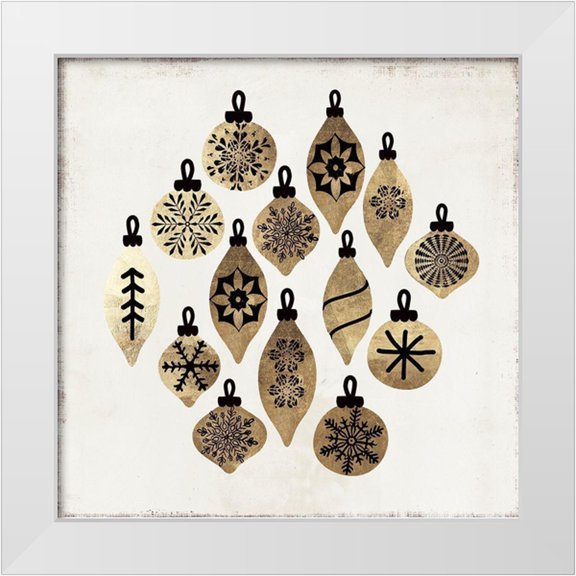 PI Studio 12x12 White Modern Wood Framed Museum Art Print Titled - Golden Toys Pattern