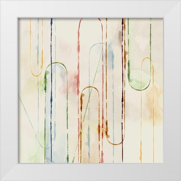 PI Studio 12x12 White Modern Wood Framed Museum Art Print Titled - Rainbow Paper Clips I