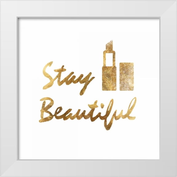 PI Studio 12x12 White Modern Wood Framed Museum Art Print Titled - Stay Beautiful with Lipstick
