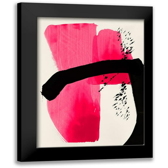 PI Studio 12x14 Black Modern Framed Museum Art Print Titled - Bright Strokes II