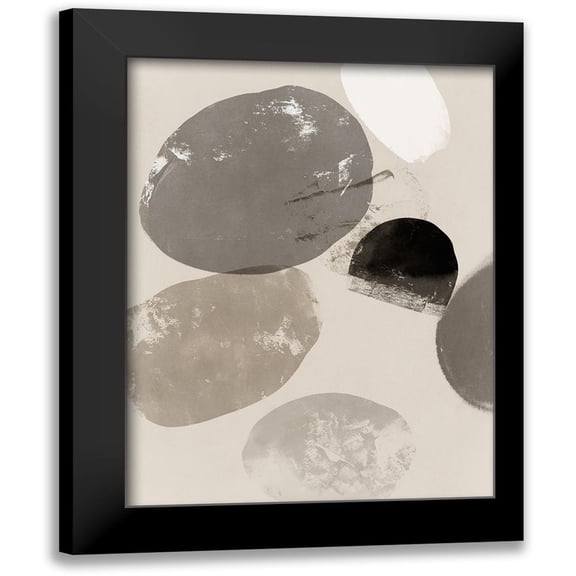 PI Studio 12x14 Black Modern Framed Museum Art Print Titled - Floating Rocks II