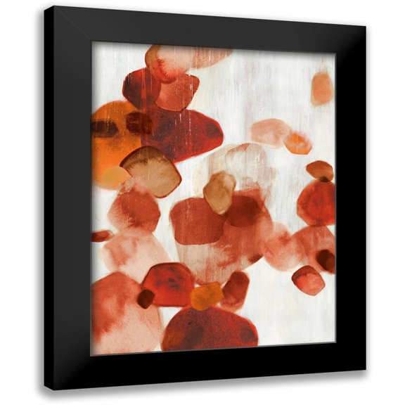 PI Studio 12x14 Black Modern Framed Museum Art Print Titled - Shadow Pebbles I Cinnamon Version