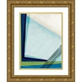 thumbnail image 1 of PI Studio 12x14 Gold Ornate Wood Framed with Double Matting Museum Art Print Titled - Blue Geometry I, 1 of 4