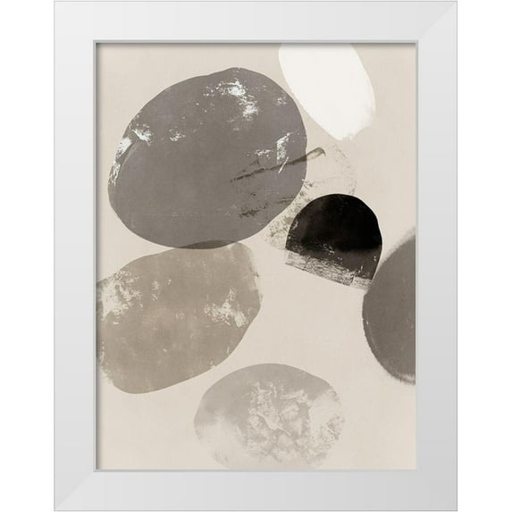 PI Studio 12x14 White Modern Wood Framed Museum Art Print Titled - Floating Rocks II
