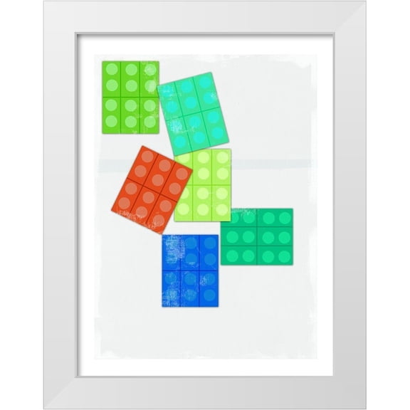 PI Studio 12x14 White Modern Wood Framed Museum Art Print Titled - Lego Bricks