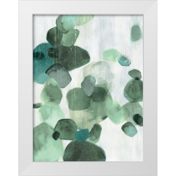 PI Studio 12x14 White Modern Wood Framed Museum Art Print Titled - Shadow Pebbles I Mint Version