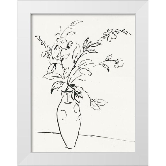 PI Studio 12x14 White Modern Wood Framed Museum Art Print Titled - Snow Flowers I