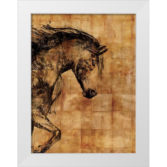 PI Studio 12x14 White Modern Wood Framed Museum Art Print Titled - Stallion I - Print on Demand