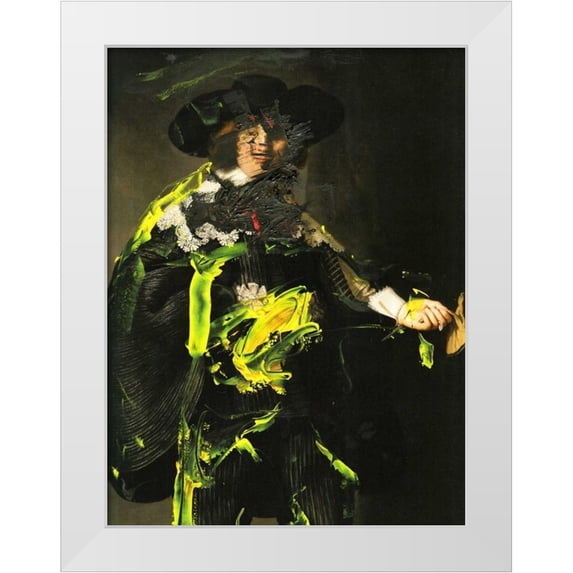 PI Studio 12x14 White Modern Wood Framed Museum Art Print Titled - Yellow Vanguard II