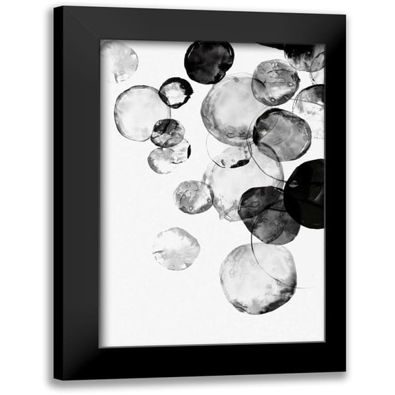 PI Studio 13x18 Black Modern Framed Museum Art Print Titled - Black Rings II