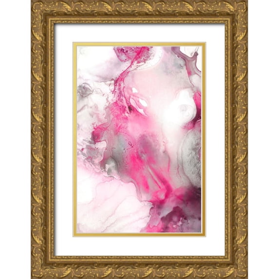 PI Studio 13x18 Gold Ornate Wood Framed with Double Matting Museum Art Print Titled - Mint Bubbles IV Blush Version