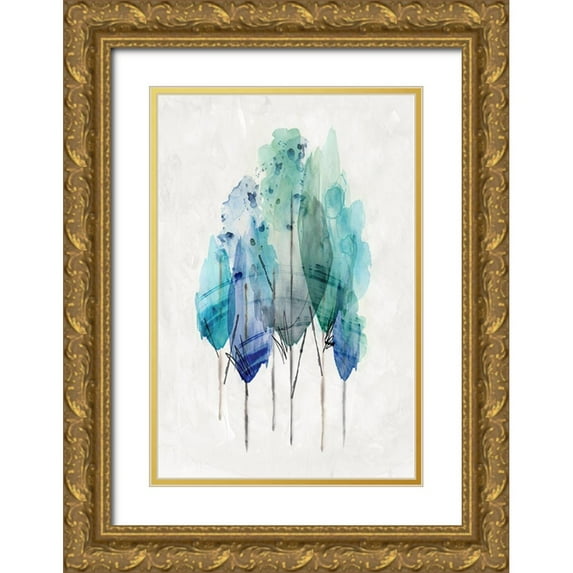 PI Studio 13x18 Gold Ornate Wood Framed with Double Matting Museum Art Print Titled - Transparent Wood I