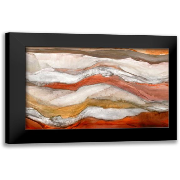 PI Studio 14x10 Black Modern Framed Museum Art Print Titled - Waves Cinnamon Version