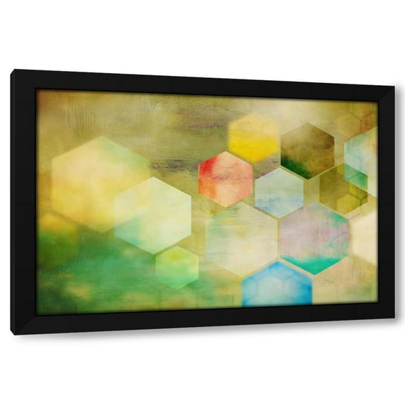 PI Studio 14x11 Black Modern Wood Framed Wall Art Titled - Honeycomb I