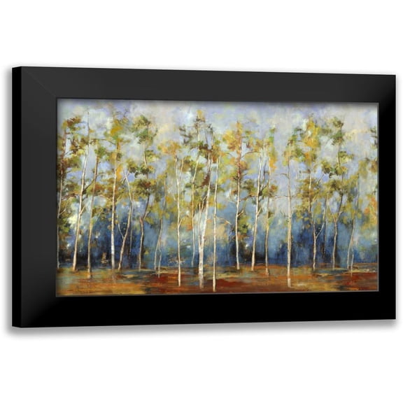 PI Studio 14x11 Black Modern Framed Museum Art Print Titled - Indigo Forest
