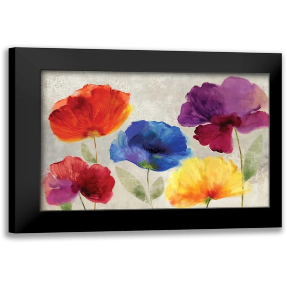 PI Studio 14x11 Black Modern Framed Museum Art Print Titled - Jewel Florals