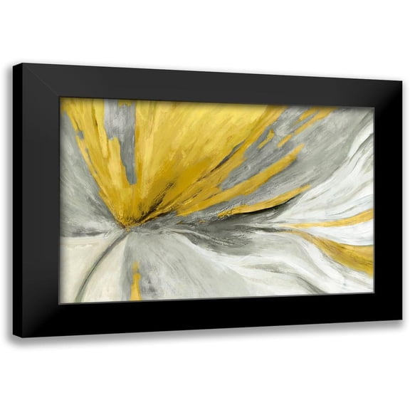 PI Studio 14x11 Black Modern Framed Museum Art Print Titled - Traced Yellow Version