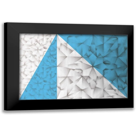 PI Studio 14x11 Black Modern Framed Museum Art Print Titled - Triangles Squared