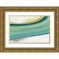 thumbnail image 1 of PI Studio 14x11 Gold Ornate Wood Framed with Double Matting Museum Art Print Titled - Teal Lines, 1 of 4