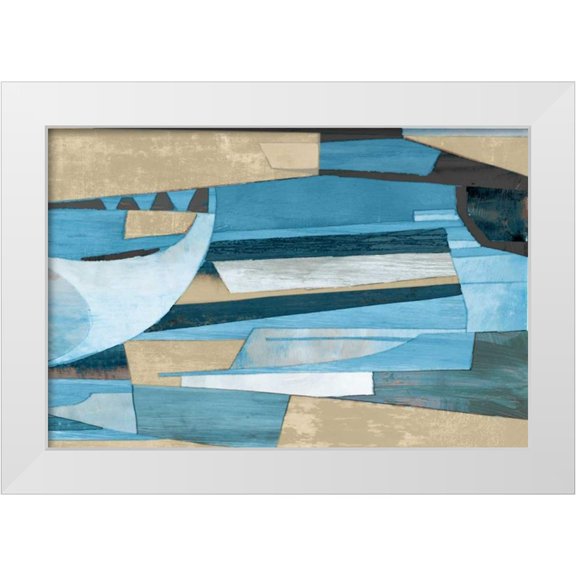PI Studio 14x11 White Modern Wood Framed Museum Art Print Titled - Cubist Shapes