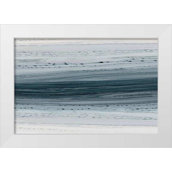PI Studio 14x11 White Modern Wood Framed Museum Art Print Titled - Drops of Blue