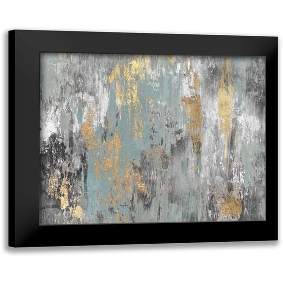 PI Studio 14x12 Black Modern Framed Museum Art Print Titled - Gold Ikat