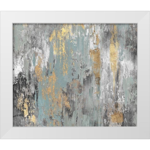 PI Studio 14x12 White Modern Wood Framed Museum Art Print Titled - Gold Ikat