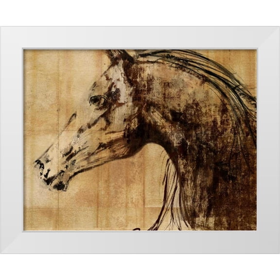 PI Studio 14x12 White Modern Wood Framed Museum Art Print Titled - Stallion I - Print on Demand